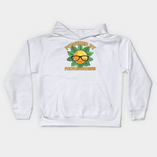 Powered by Photosynthesis - Sun and Green Leaves Design Kids Hoodie